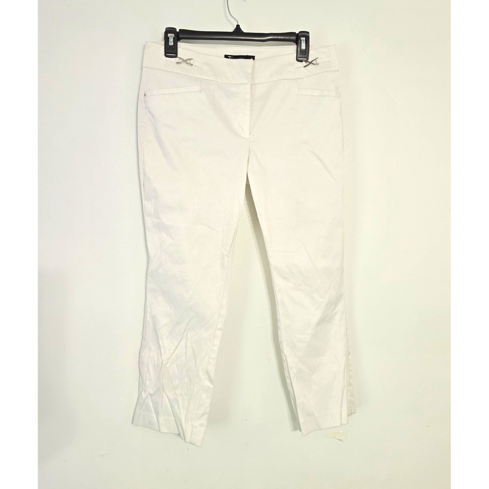 NY&Co 7th Avenue White Cropped Trousers Womens Size 10